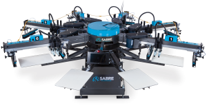 Sabre screen printing machine